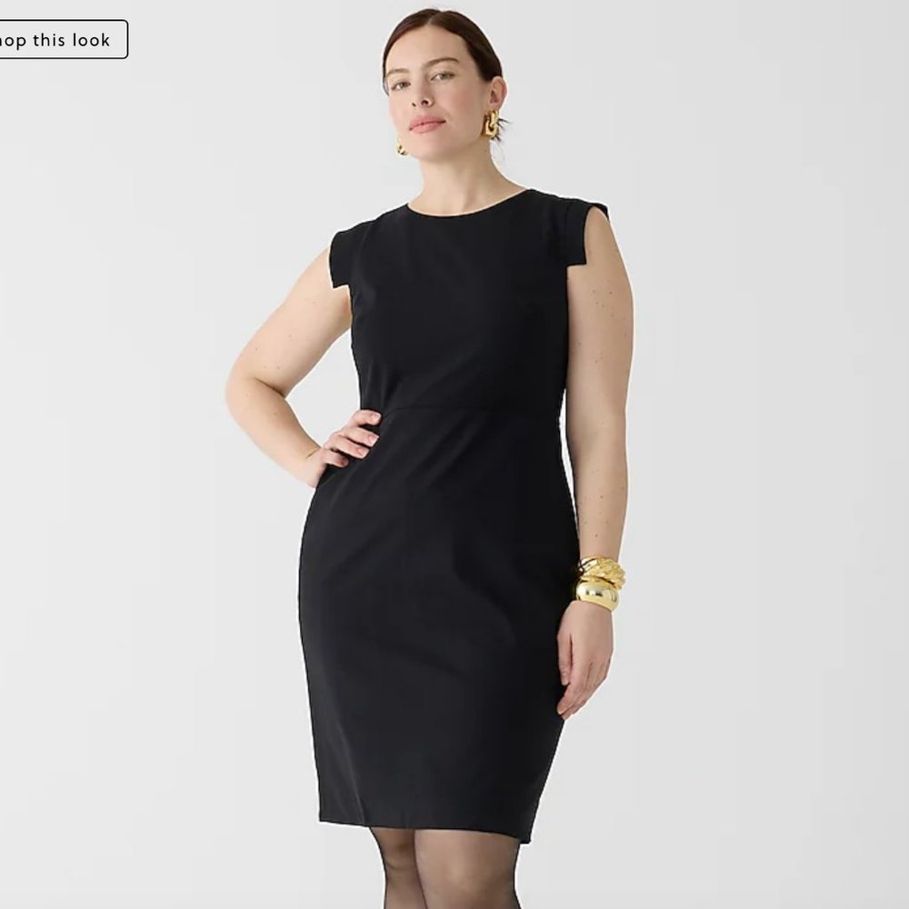 J. Crew black wool "resume" sheath dress, size 00P